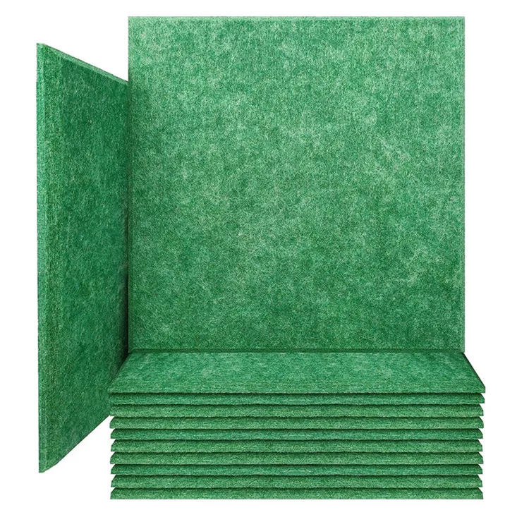 High Density Beveled Edge Wall Tiles Soundproofing Absorption Panel PET Polyester Acoustic Panels