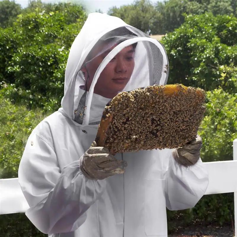 Bee Beekeeping Jacket Veil Hat Suit Clothes Smock Protective Beekeeper Equipment 