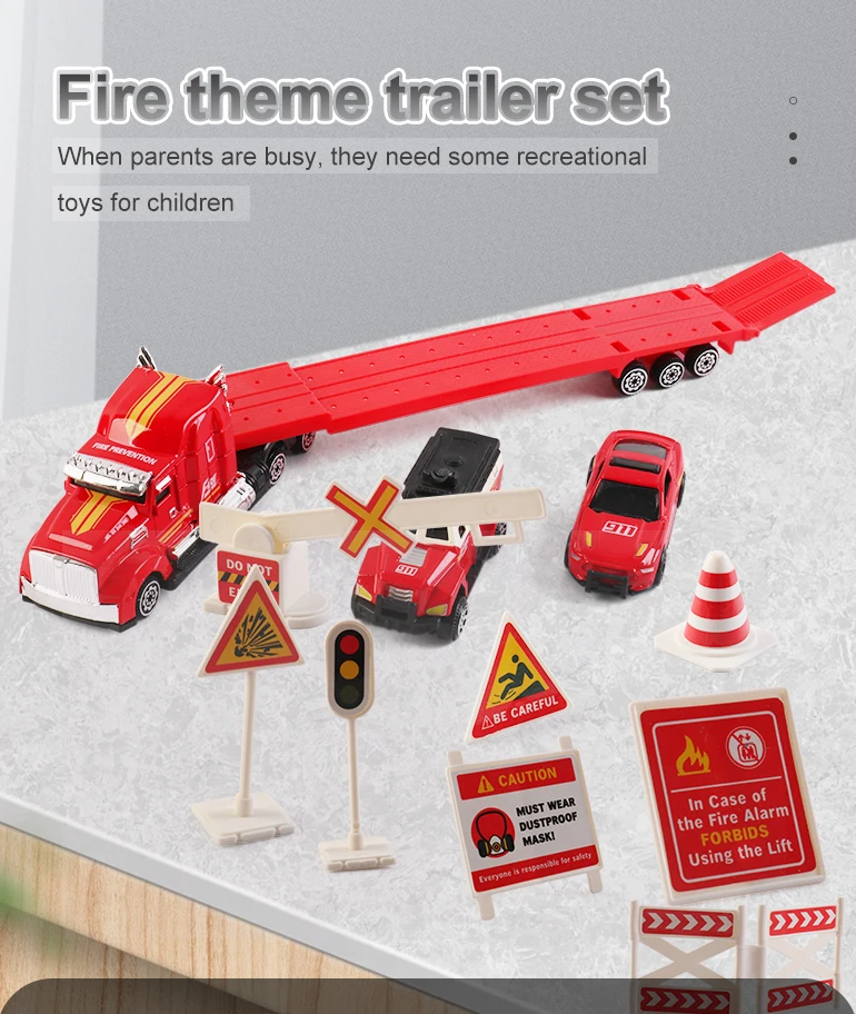 Custom Model Alloy 1:58 Fire Engineering Racing Police Diecast Toy Vehicles, Slide Metal Cars Diecast Truck