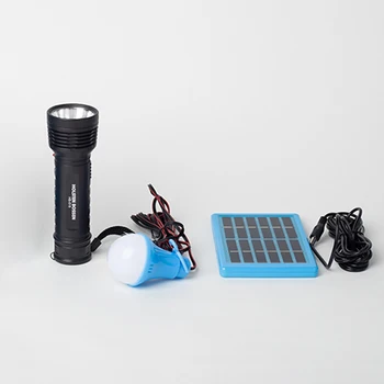HB019 Portable Outdoor Rechargeable Flashlight Solar Energy Led mini Torch light with Solar Panel