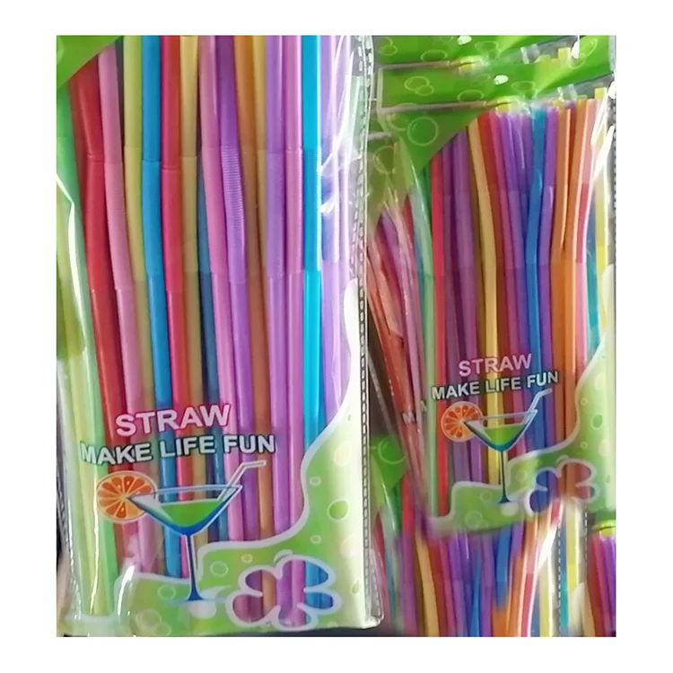 100pcs Straws 260mm Multicolor Straws Extra Long Plastic Drinking