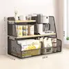 Black frame, solid wood, double compartment, 30CM