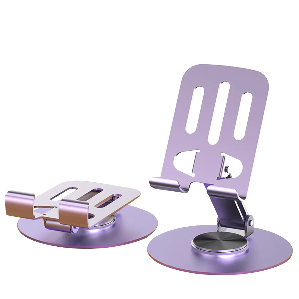Portable Metal Fully Foldable Angle Adjustable Desk 360 Rotation Cell Phone Stand Holder for All Phones