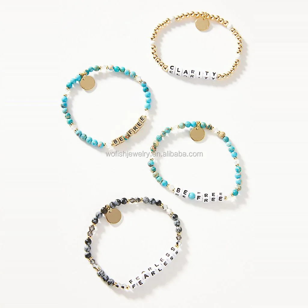 CUSTOM Design BE KIND Alphabet  Little Words Project Clarity Beaded Motivational Bracelets