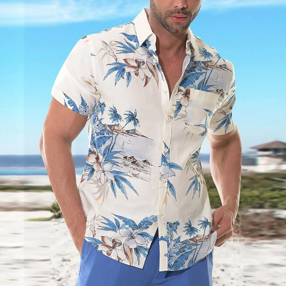 High Quality Hawaiian Custom Logo Shirt Short Sleeve Beach Street Wear ...
