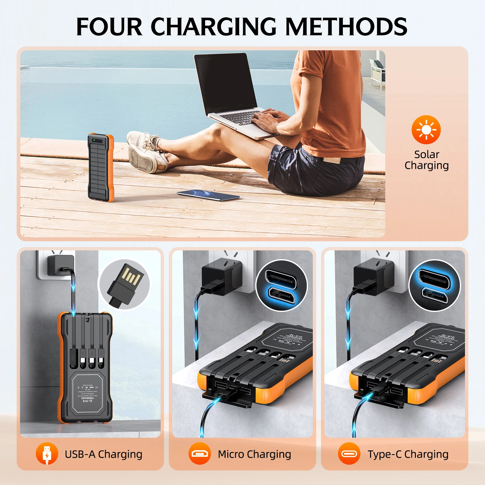 Exclusive Distributor Wanted Solar Usb Cables Waterproof Power Bank 50000Mah