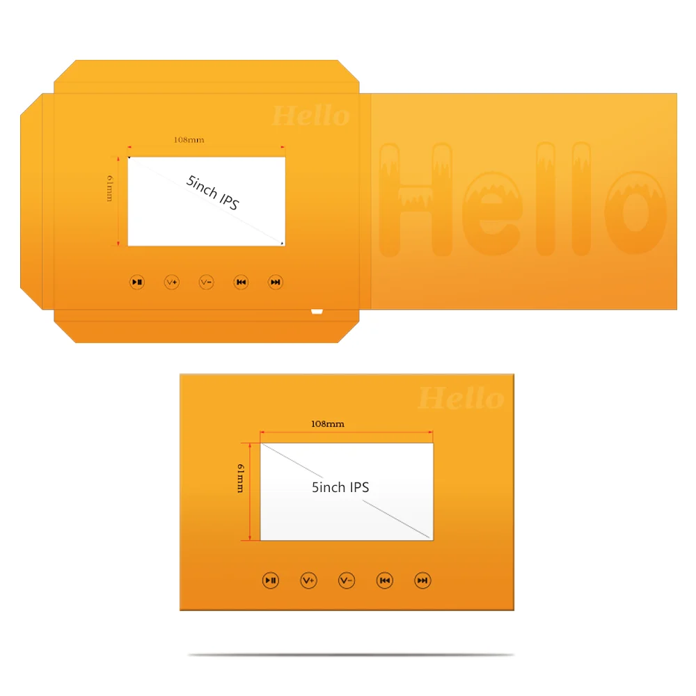 Customized Paper Card for Chinese Homemade Video Brochure 4.3 5 7 10 Inch Lcd Displays Video Card Invitation