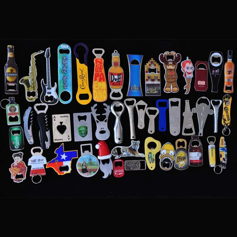 Custom Metal Souvenir Magnetic Bottle Opener Strong Magnetic Backing Kitchen Bar Rest Room Bottle Opener Fridge Magnet