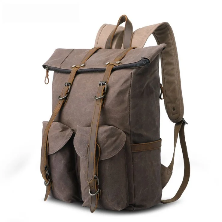 waxed canvas travel backpack