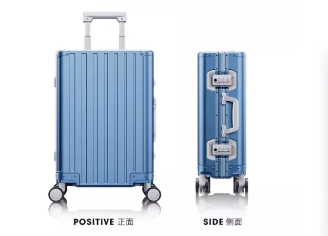 Wholesale Luxury Aluminum Luggage Set with TSA Code Lock Metallic - Main Image