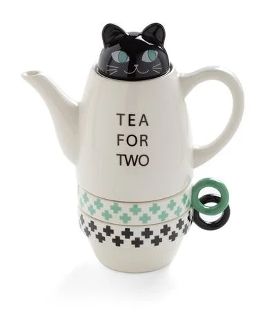 Lovely Rabbit Design Unique Stackable Ceramic Animal Style Teapot and Cup Set