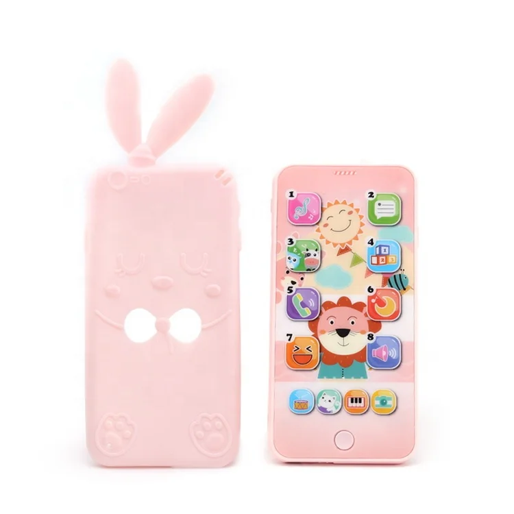 Movil Bebe Telefonos De Juguetes, Детские Мультяшные игрушки с подсветкой/музыкой, микрофон, игрушка, детский мобильный телефон