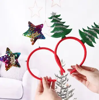 2022 wholesale christmas decoration supplier kids headband reindeer, designer christmas kids gift santa headband party dress