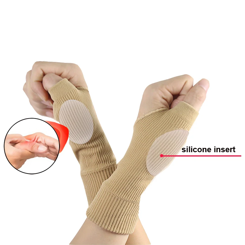 Dr. Arthritis Doctor Developed Manicotto di compressione per polso e mano, supporto per palmo, protezione per il palmo con cuscinetto in gel, comfort ottimale per tunnel carpale, Nero, Grande
