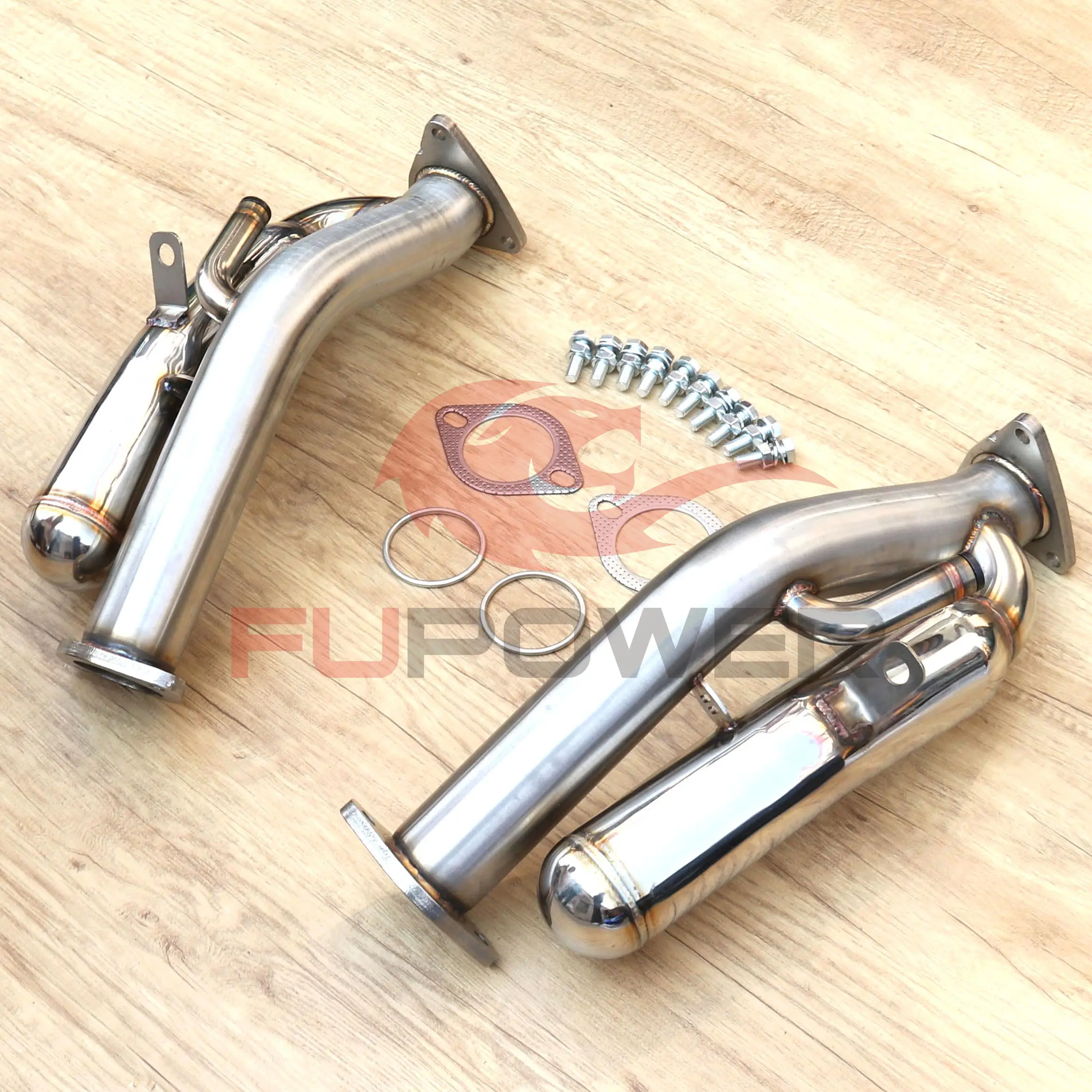 Fupower ART Pipes for 370Z VQ35HR VQ37VHR - Titanium Mufflers