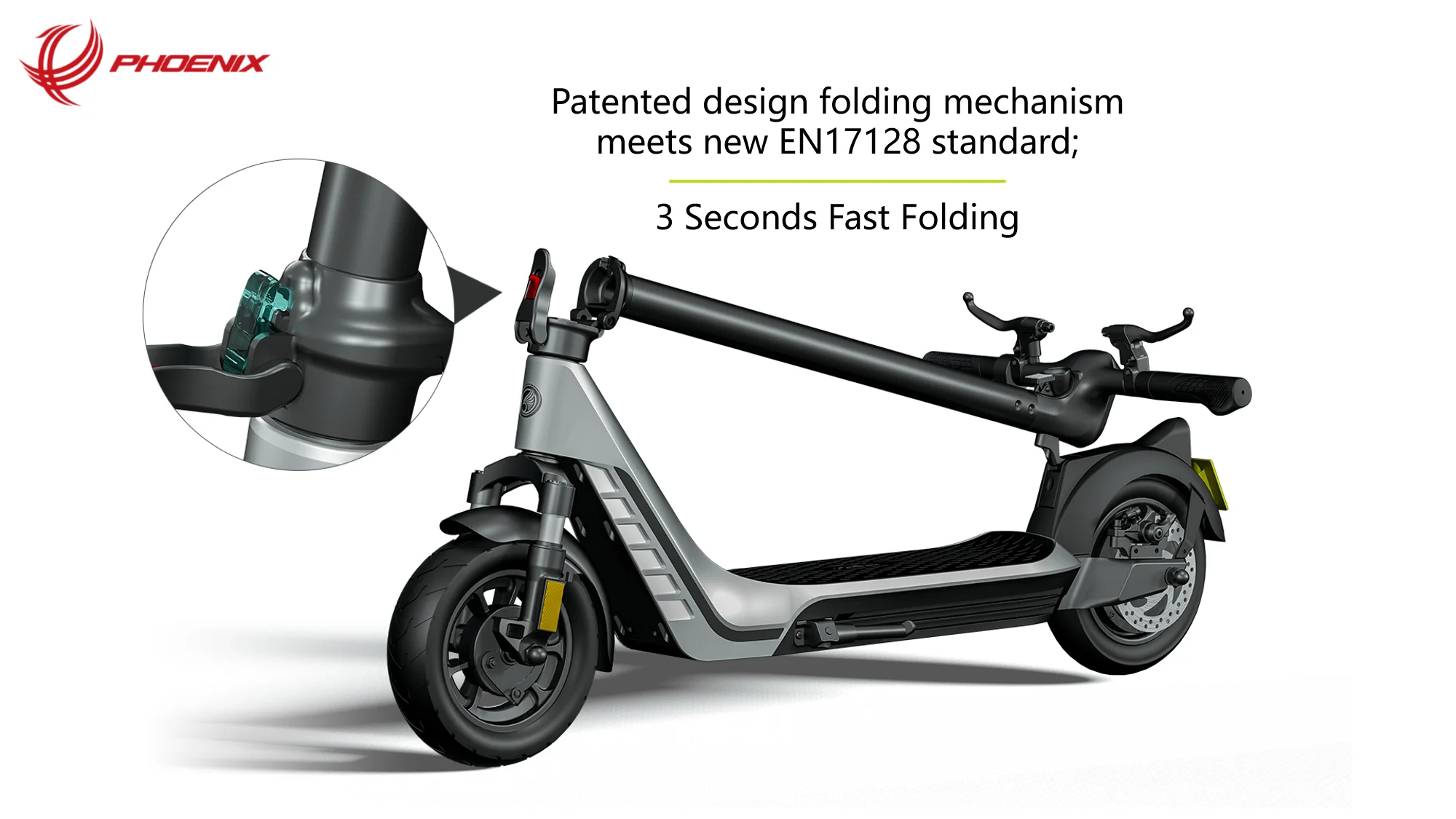 Phoenix Electric Rear Disc Brake Electric Scooter Lithium Battery