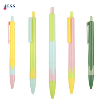 Wholesale Creative Color-Spliced & Color-Blocked Plastic Ballpoint Pens for Promotional Advertising 1.0mm Student Click Pen