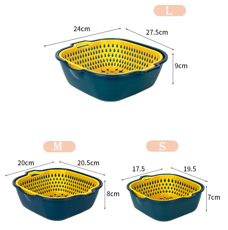 6-Piece Kitchen Multifunctional Drain Basket PP Material Household