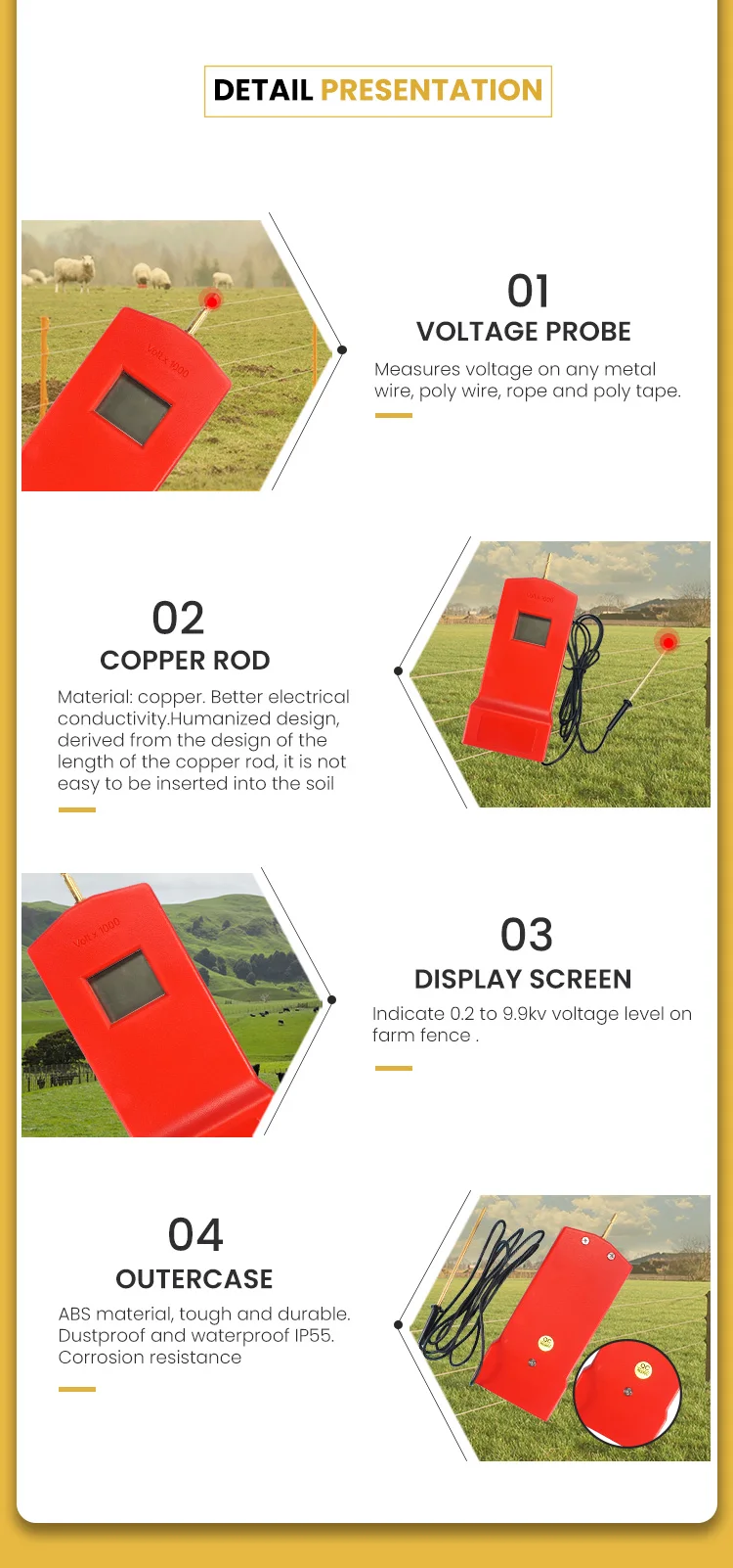 Cattle Fence Tester Equipment Electric Fence Indicator And Electric