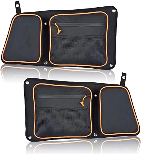 RZR Storage Door Bags OFFROADTOWN Waterproof PU UTV Passenger and Driver Side Door Storage Bag Set with Knee Pad Compatible with 2014-2019 Polaris RZR 4 900 XP4 1000 4 Door Turbo 