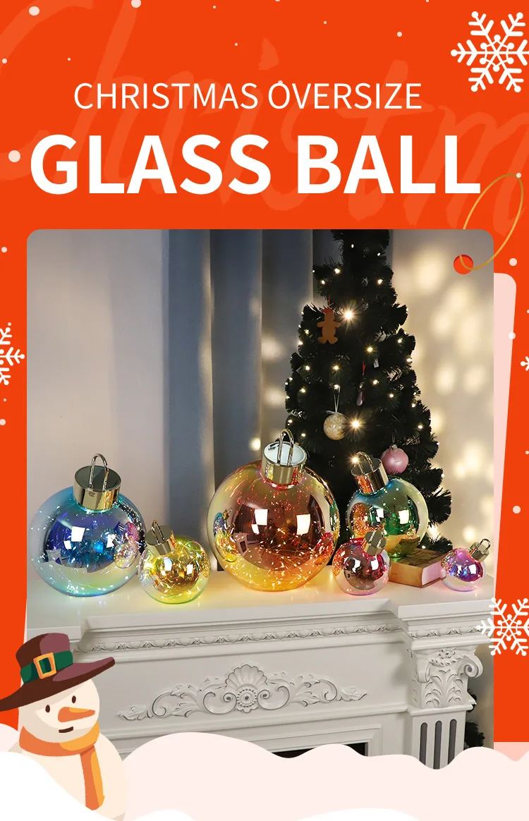 wholesale new custom glass christmas gifts ideas decoration ball large ornaments manufacture