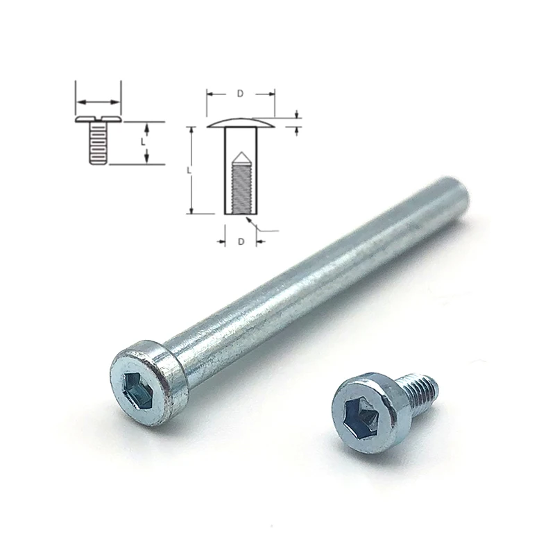 M3 M4 M5 M6 M8 Chicago Screws Countersunk Head Sex Bolt Binding Post Rivet Stainless Steel Male And Female Screw For Leather