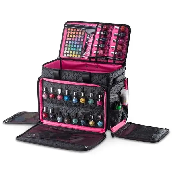 Custom Quilted Professional Soft Rolling Makeup Case Nail Artist