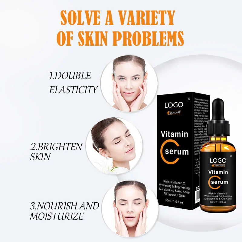 Vitamin C Serum Removing Dark Spots Ageless Skin Care Whitening Face Anti-aging Serum Liquid Female Natural Organic Skin Care