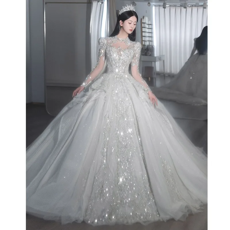French Wedding Dress 2023 New Bride High-quality Texture Big Trailing ...