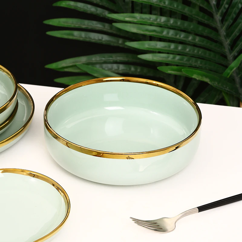 High Quality Light Luxury Nordic Ceramic Tableware Set-Includes Safe Weddings Dishwasher-Friendly Rice Fruit Salad Ramen Bowls