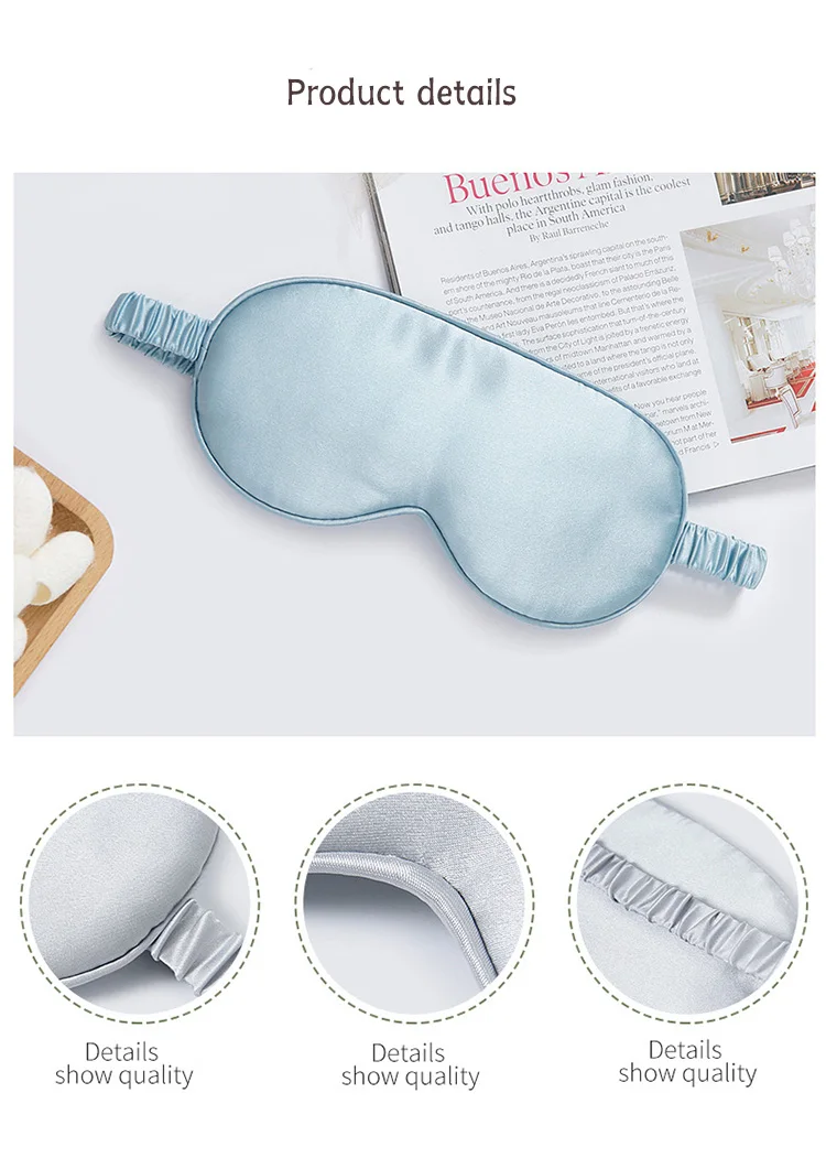 19mm Silk Eye Mask Doublesided Mulberry Silk Embroidery Printing Logo