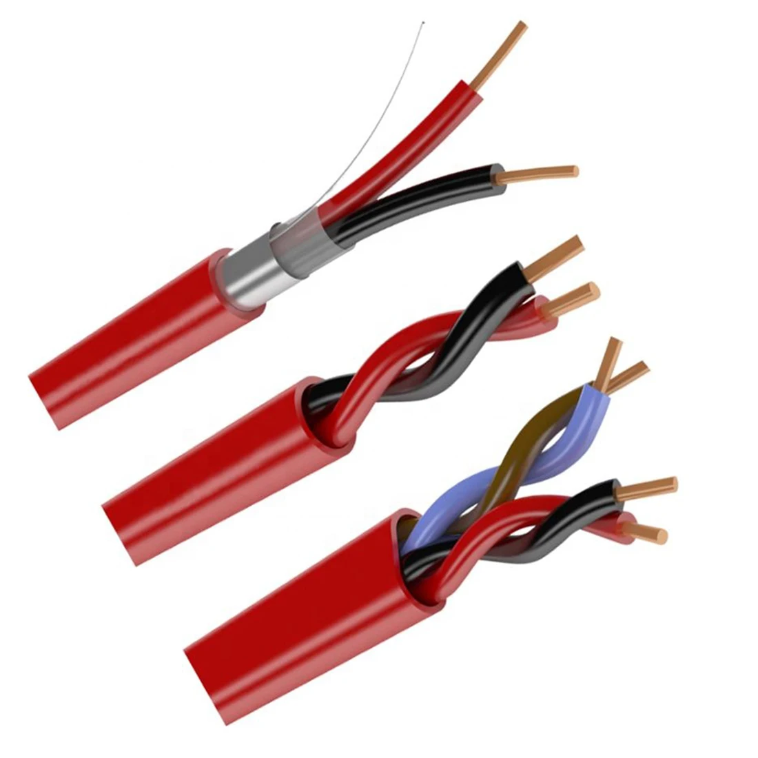 Fire Alarm Cable Fpl Fplr Fplp Fire Rated Cable Solid Red 2 Core 14/16 ...