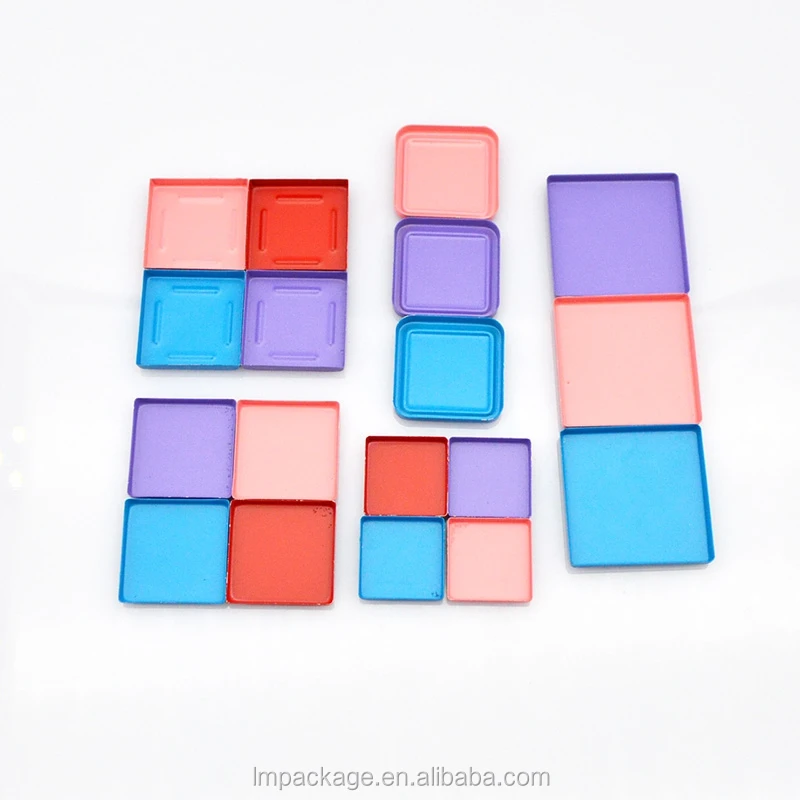 Квадратная пустая Косметика оловянные кастрюли металлические железные жестяные контейнеры для Макияжа Теней для век