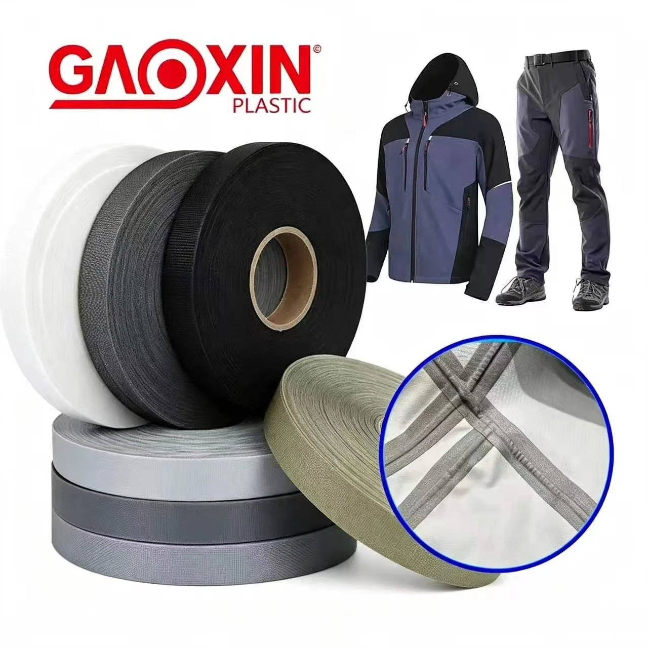 3-Layer Heat Sealing Seam Tape TPU Waterproof No Sew Fabric Adhesive for Raincoat Jacket Outdoor Garments