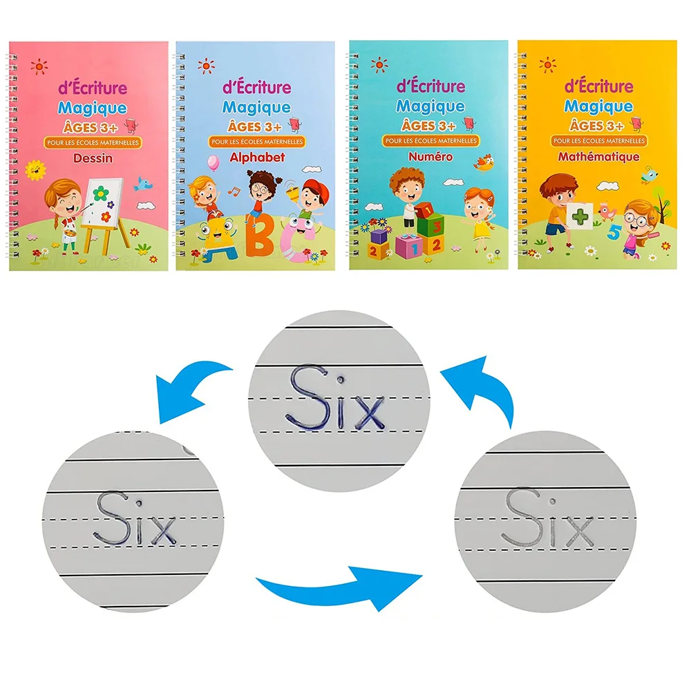 French Copybook Montessori 3d Magic Book Reusable Calligraphy Children