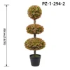 Triple Gradient Oval Red-Tinged Boxwood Ball Topiary Tree