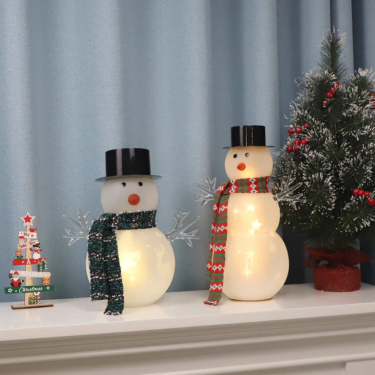 clear personalized christmas snowman ornaments led lights christmas illuminated  glass decorations