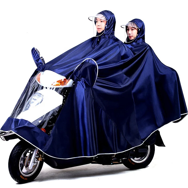 PVC Leather Two Person Poncho Raincoat Rain Coat  Rainwear for Motorbike