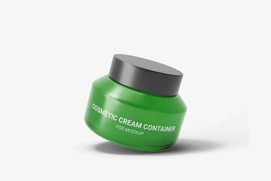 Wholesale Frosted Matte Green Glass Cream Jar Luxury Body Cream Jar Eye