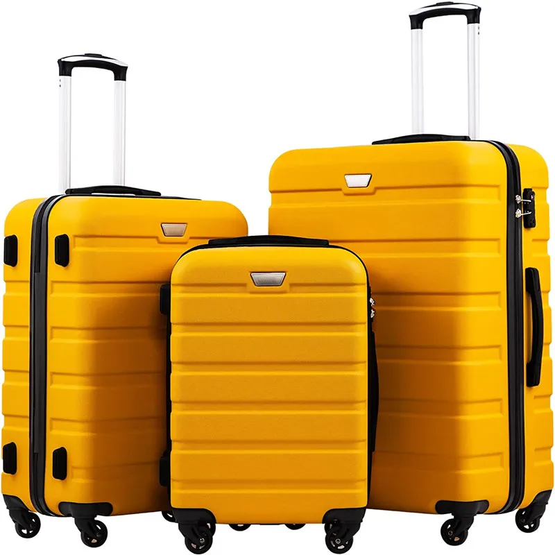 Factory Oem 3 Pcs Abs Suitcase Set Travel 20 24 28 Inch Hard Luggage