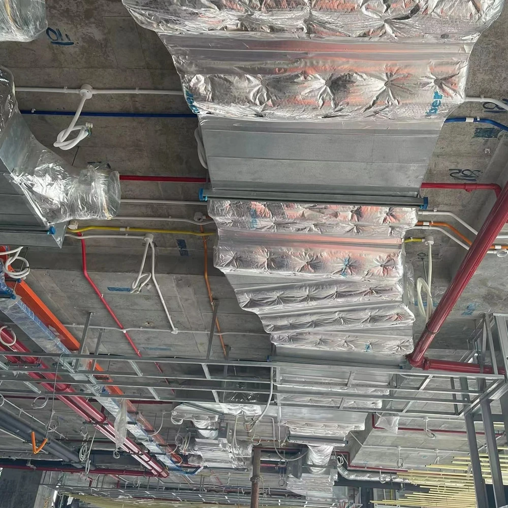 Good Quality Black Fiber Glass Mat Foil Fiberglass Glass Wool Duct Board  for HVAC Insulation and Acoustic Duct System