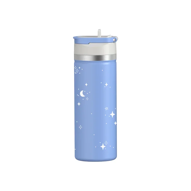 2024 Custom Logo 500ml BPA-Free Kids School Vacuum Insulated Water Bottle Keep Hot Cold Handle Direct Drinking Applicable