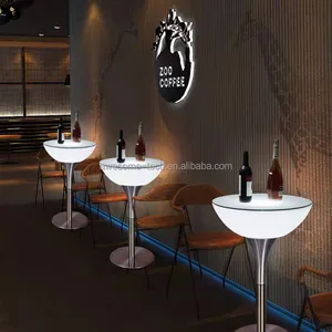 Modern Rechargeable LED Cocktail Table Light Color-Changing Illuminated Led Bar Table