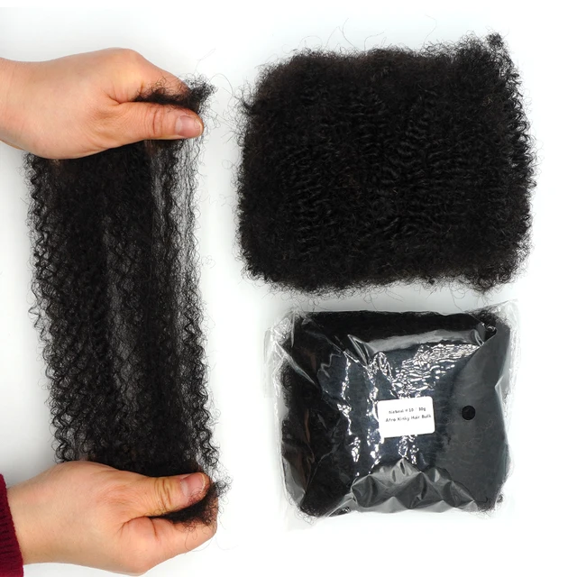 KAMA High Quality Virgin Brazilian Afro Kinky Bulk Human Hair 10 Inches 30gram Locs Extension for Twists and Braiding