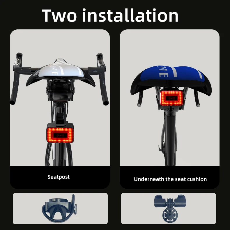 Q3 - Smart Vélo Arrière Lumière Démarrage Automatique-Frein D'arrêt Détection IPx6 LED Étanche