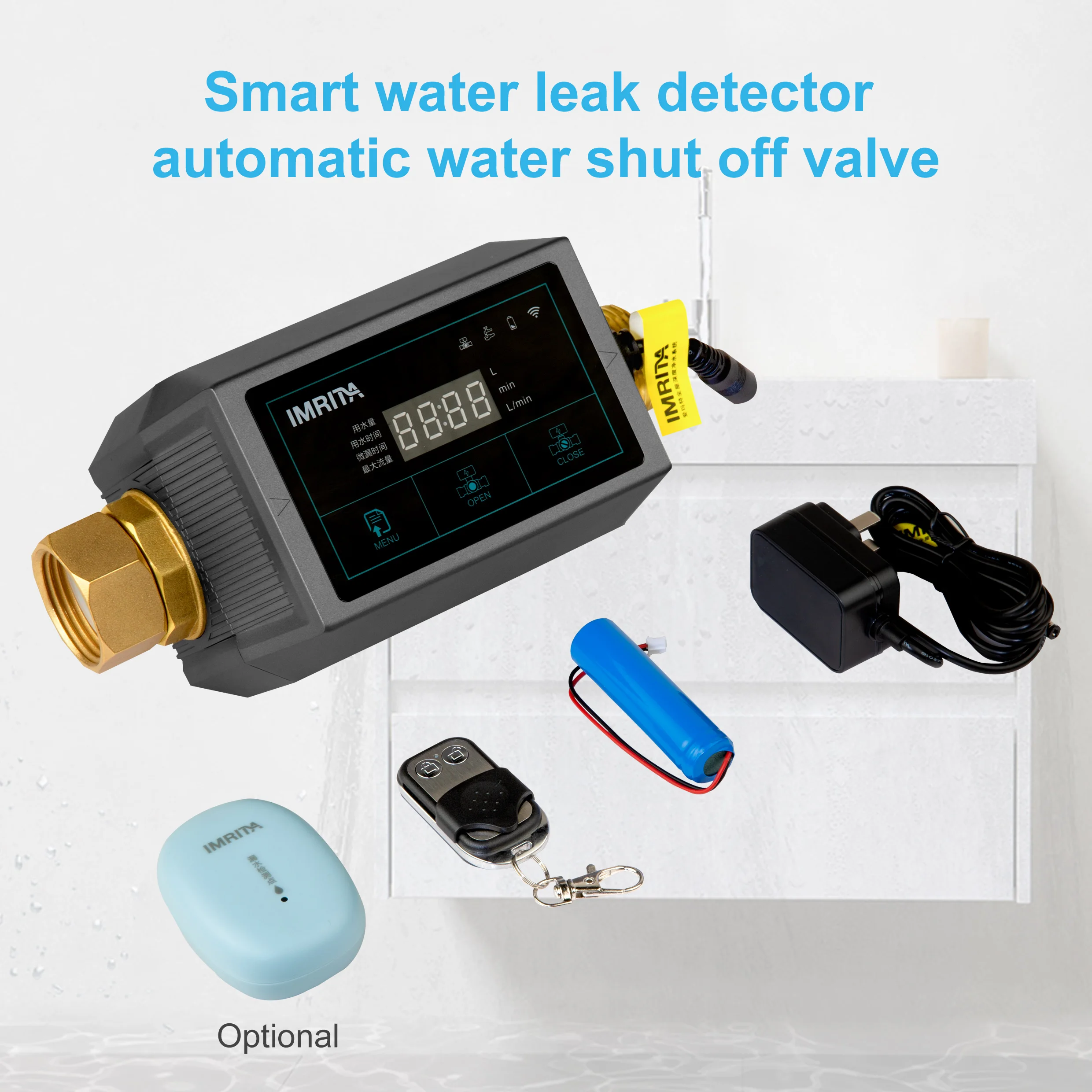 Smart Wifi Wireless Pipe Auto Shut Off Valve Water Leak Detect Alarm Sensor Water Leakage Detector De Fugas De Agua for Home