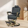 Cuir noir avec cadre doré