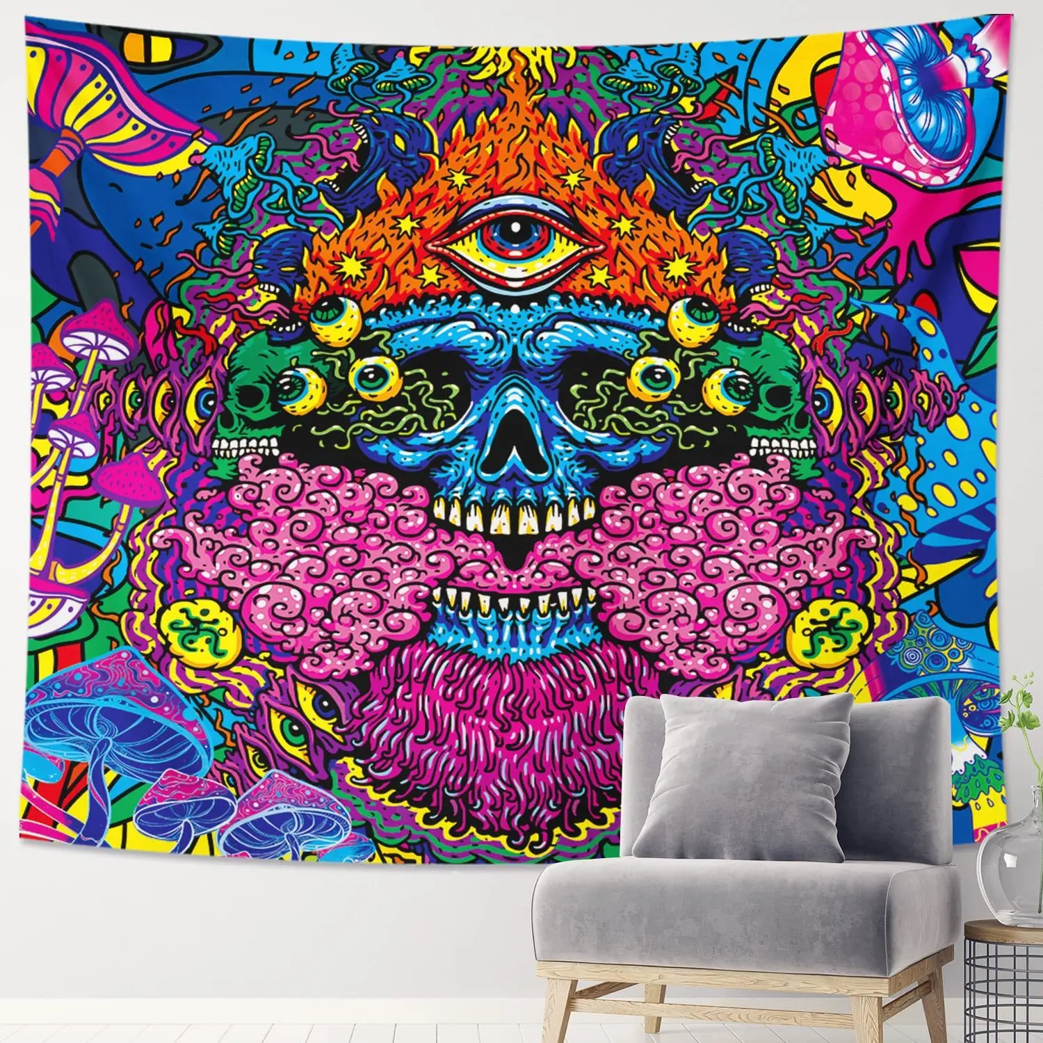 Grateful Dead Wall Tapestry, Trippy Hippie Tapestries