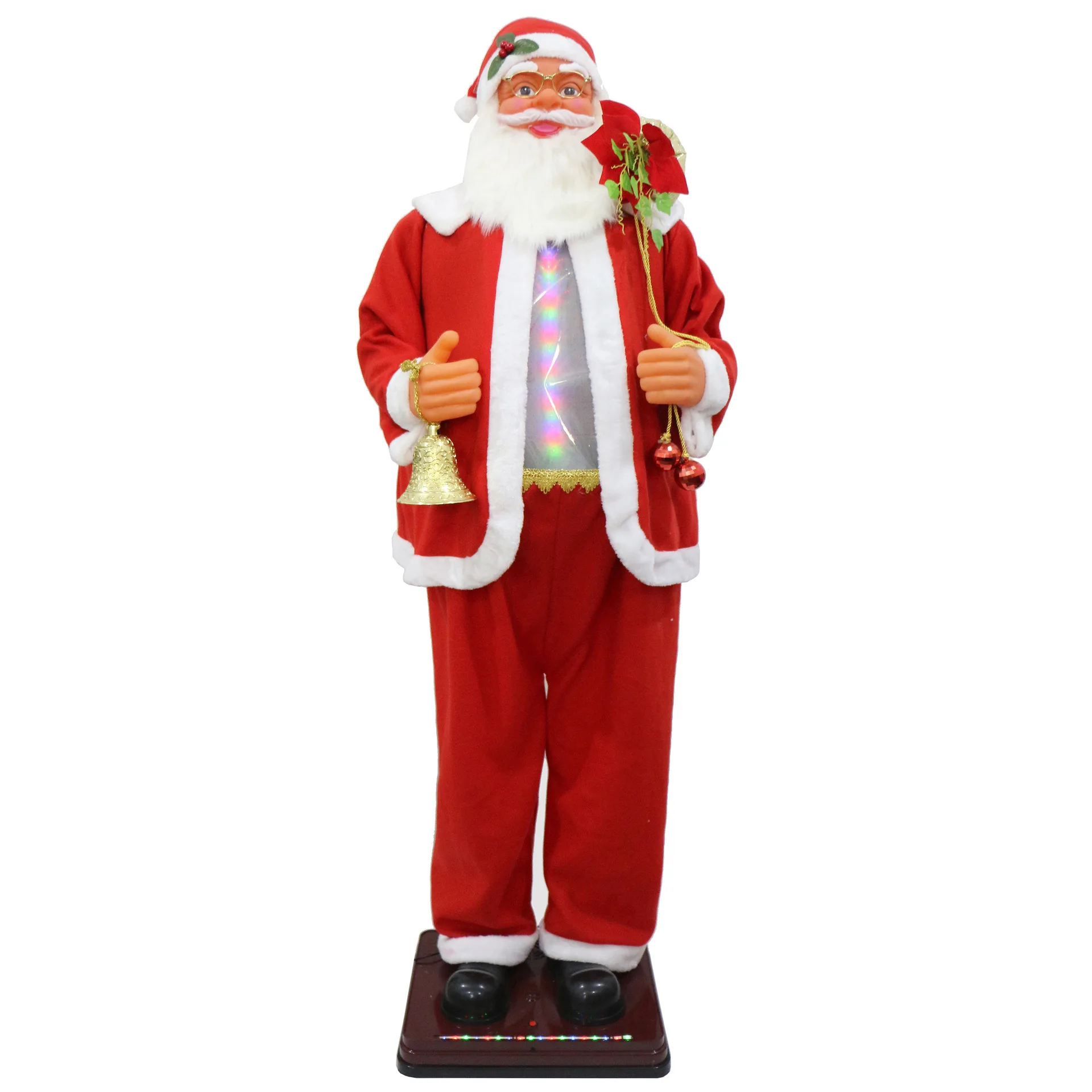 Life Size Outdoor 6ft Dancing Santa Claus Fabric Christmas Ornament