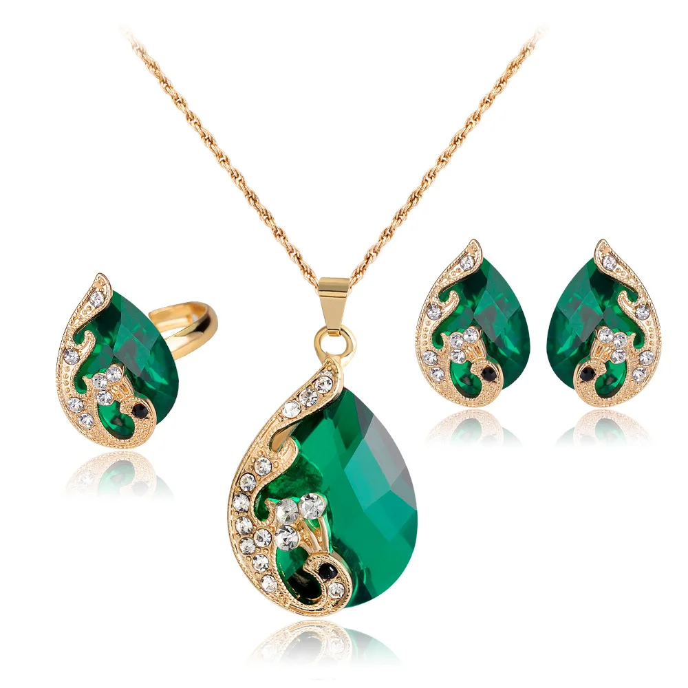 Peacock Green Colour Jewellery Set for Wedding